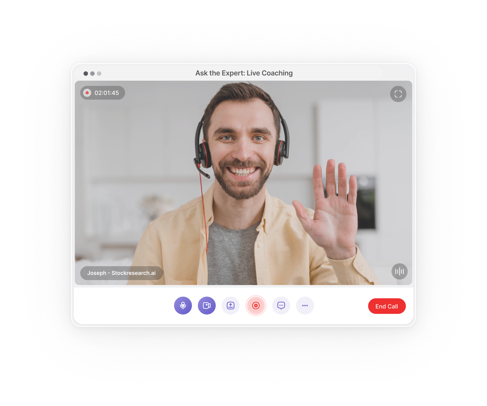 Expert coaching live video session preview